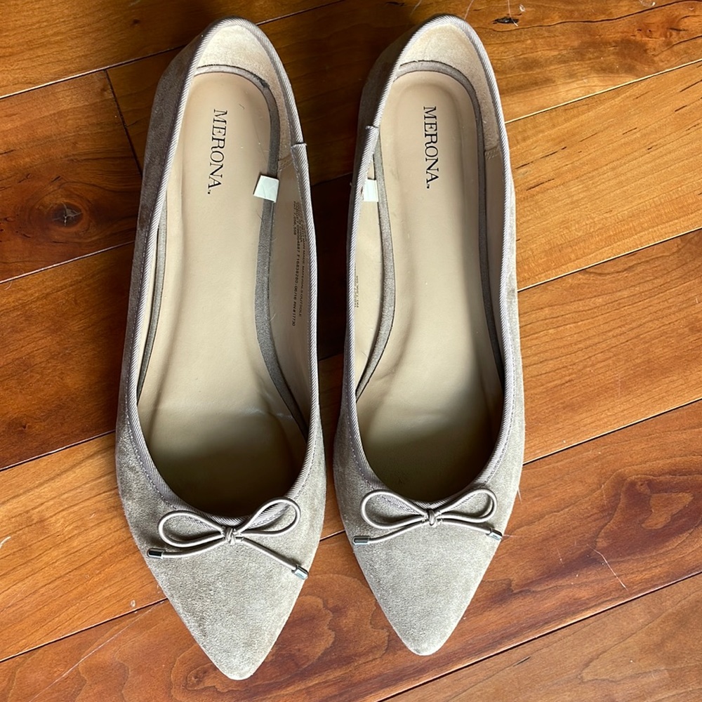 Tan Merona flats size 10